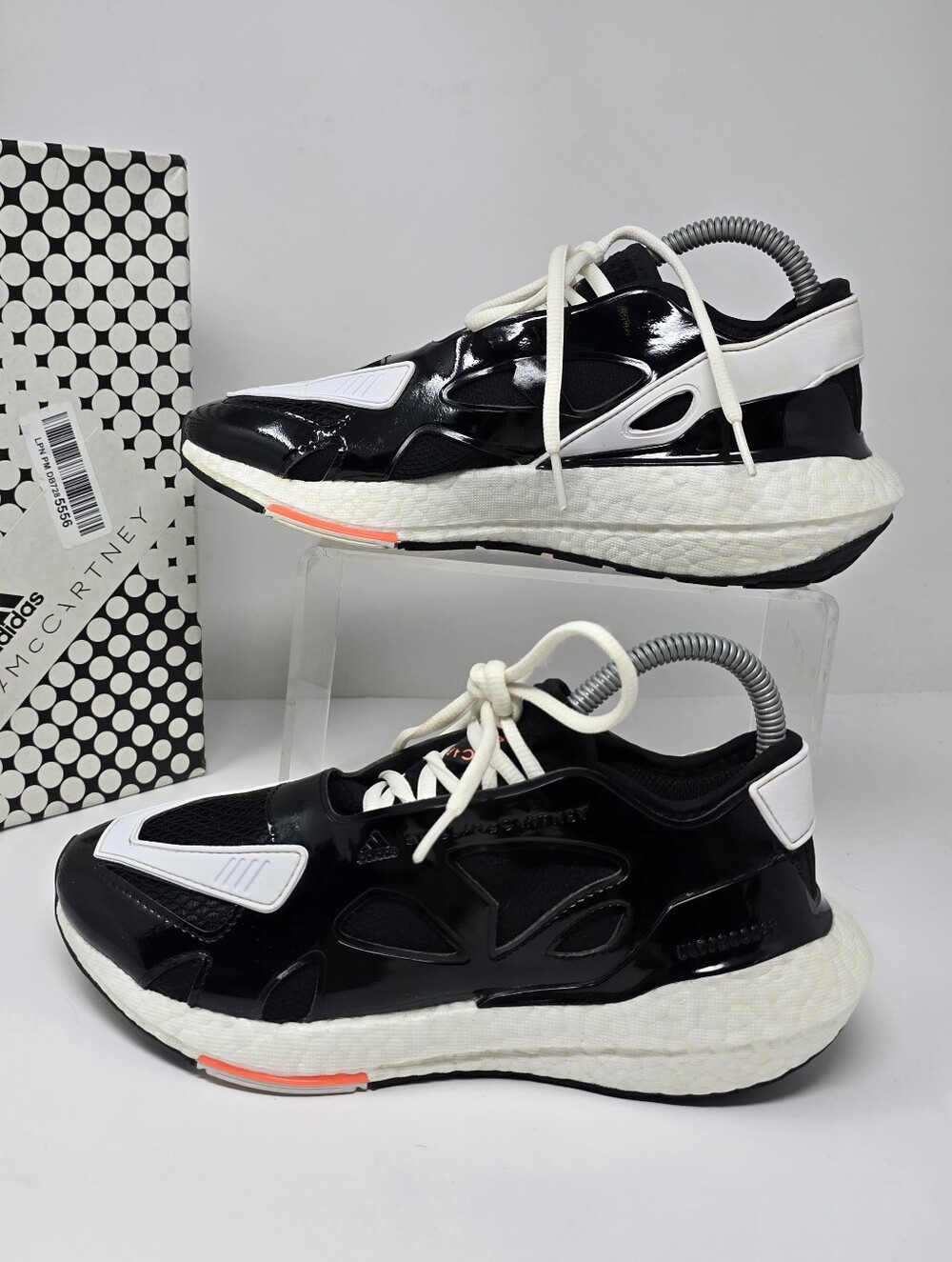 adidas Womens Size 7 UltraBoost 22 Stella McCartney GY6087 Black White Sneakers